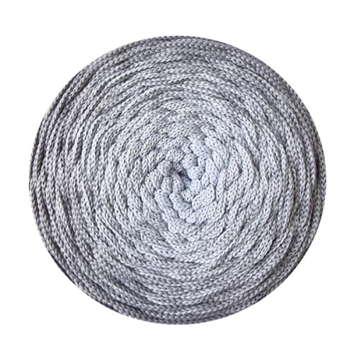 Sznurek poliestrowy płaski OMBRE 5 mm, 250m POM105 szary gołębi/popielaty, SZNUREK DOSKONAŁY NA SZYDEŁKOWE TOREBKI I DODATKI Z EFEKTEM OMBRE, STYLOWE I ELEGANCKIE, JEDEN MOTEK WYSTARCZY NA TOREBKĘ