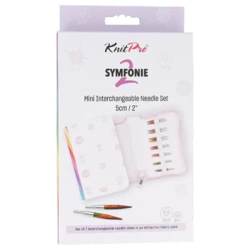 Zestaw drutów wymiennych KnitPro Symfonie 2 MINI 5 cm 55501, drewniane