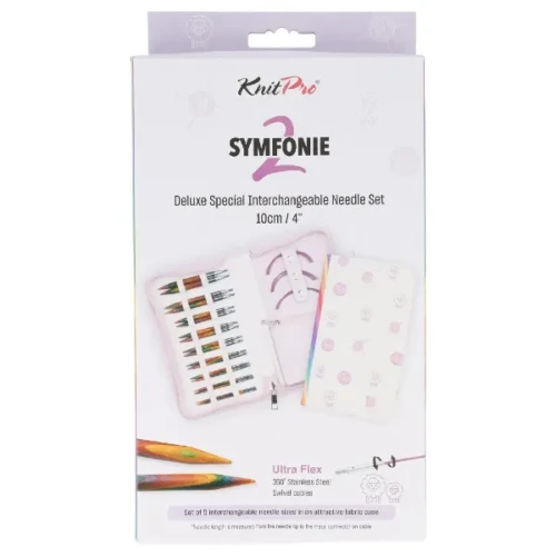 Zestaw drutów wymiennych KnitPro Symfonie 2 Special Delux 10 cm 55510 drewniane, do łączenia