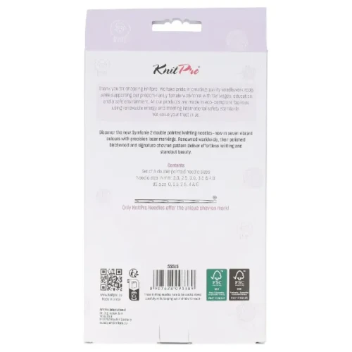 Druty do skarpet KnitPro Symfonie 2 15cm, 55515 pończosznicze, skarpetkowe