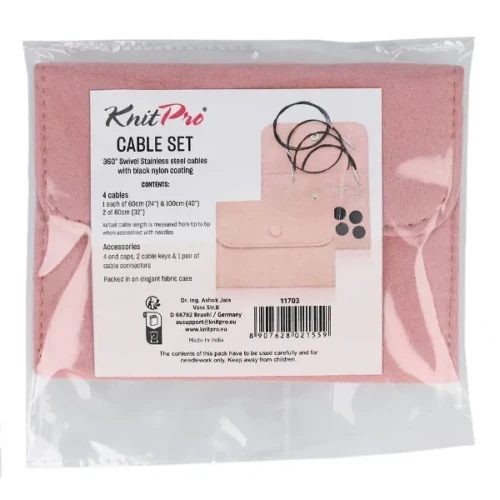 Zestaw żyłek KnitPro 360° różowy 11703, żyłka obrotowa