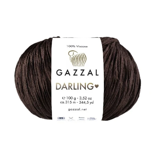 Włóczka Gazzal Darling 553 czekolada, wiskoza, wiskozowa, tasiemka