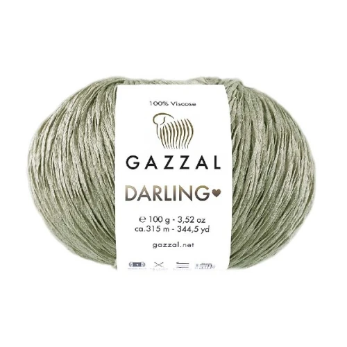 Włóczka Gazzal Darling 564 szałwia na lato, miękka, przewiewna, visco, dolce, dolce visco, tasiemka, tasiemkowa