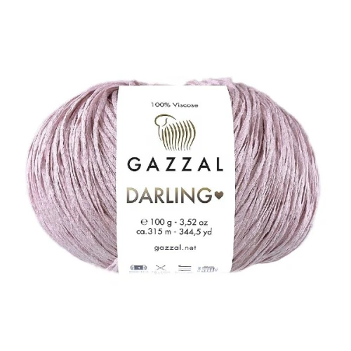 Włóczka Gazzal Darling 565 pudrowy róż na lato, miękka, przewiewna, visco, dolce, dolce visco, tasiemka, tasiemkowa