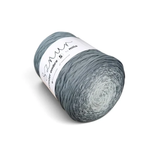 Sznurek poliestrowy płaski OMBRE 5 mm, 250m POM101 mięta/szałwia