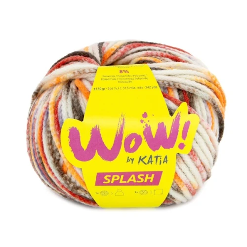 Włóczka Katia WOW Splash 204, motek 150g