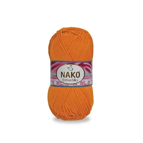 Włóczka Nako Estiva Silky 12926 pomarańczowy bawełna, wiskoza bambusowa,  kocyki, czapeczki, czapki, kardigany, topy, chusty, szale