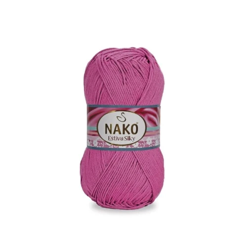 Włóczka Nako Estiva Silky 12927 fuksja bawełna, wiskoza bambusowa,  kocyki, czapeczki, czapki, kardigany, topy, chusty, szale