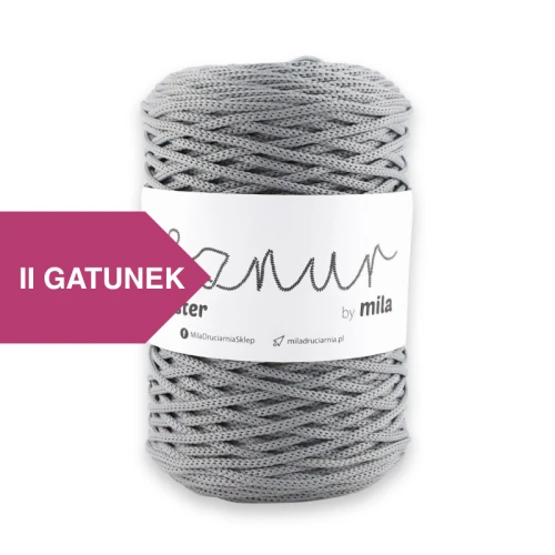 Sznurek poliestrowy by Mila 3mm, motek 200m, 86 szary II GATUNEK, może posiadać wady