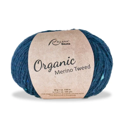 Włóczka Rellana Organic Merino Tweed 04 ciemny niebieski