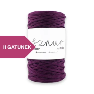 Sznurek poliestrowy  by Mila 5mm płaski, 100m, 188 oberżyna II GATUNEK