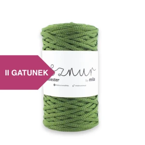 Sznurek poliestrowy  by Mila 5mm płaski, 100m, 107 zielony II GATUNEK