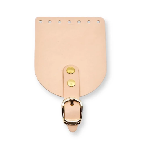 Klapka do torebki, etui, 10x12cm, klamra KLAPP camel, skóra naturalna jucht