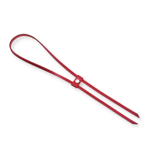 Ściągacz do plecaka, skórzany, 80 cm, czerwony