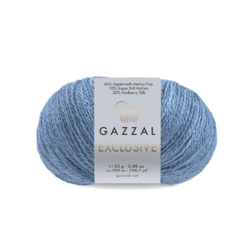 Włóczka Gazzal Exclusive 9939  merino fine superwash, jedwab morwowy, moher super kid, mohair, merynos, z merynosem, z jedwabiem, swetry, chusty, szale, czapki, jesień, zima