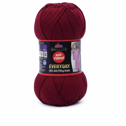 Włóczka Himalaya Everyday 70007 bordo Himalaja, antypilling, akryl, akrylowa, nie mechaci się, z akrylem, antypiling