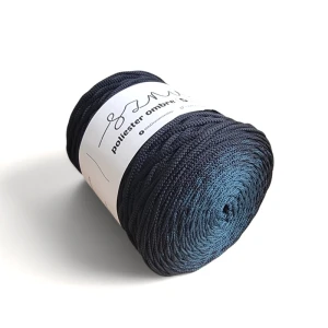 Sznurek poliestrowy płaski OMBRE 5 mm, 250m POM116 butelka/czarny