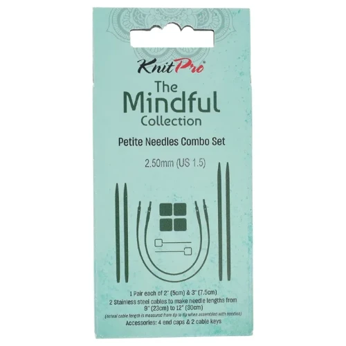 36288 Zestaw drutów KnitPro Mindful Petite 5-7cm, 2.25mm Knit pro, druty wymienne, dokręcane, wkręcane