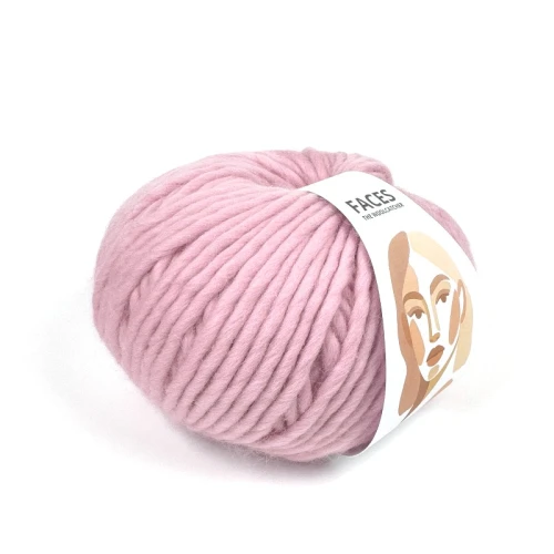 Włóczka FACES 8930 dusty rose the woolcatcher, gruba typu bulky, 200g w motku