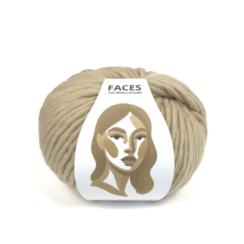 Włóczka FACES 8402 taupe the woolcatcher, gruba typu bulky, 200g w motku