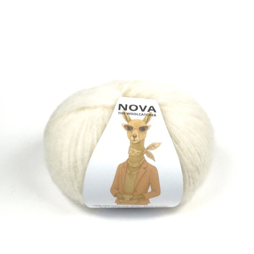 Włóczka NOVA 100 Ivory, the woolcatcher, wełna peruwiańska highland, typu brushed