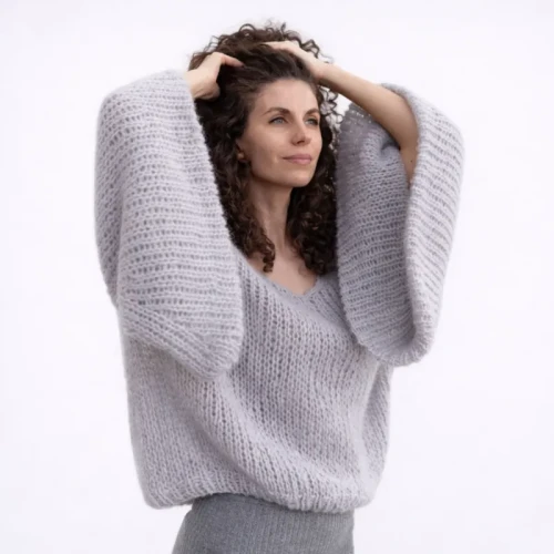 sweter z włóczki NOVA, the woolcatcher, wełna peruwiańska highland, typu brushed