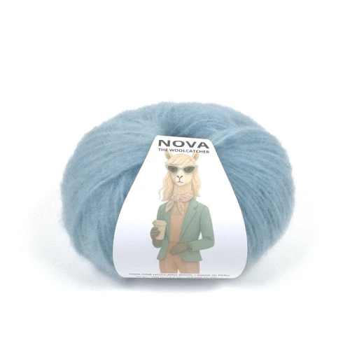 Włóczka NOVA 7060 steel blue, the woolcatcher, wełna peruwiańska highland, typu brushed