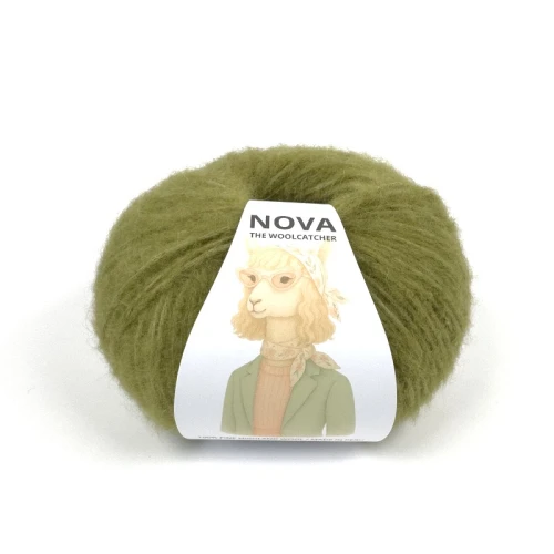 Włóczka NOVA 2612 olive, the woolcatcher, wełna peruwiańska highland, typu brushed