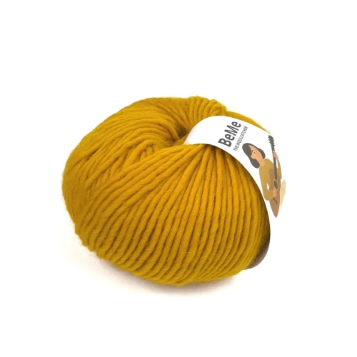 wełna BeMe 3810 Curry, 100% peruwiańska wełna fine highland, miękka i delikatna dla skóry