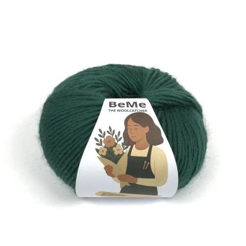 wełna BeMe 1420 green velvet, 100% peruwiańska wełna fine highland, miękka i delikatna dla skóry