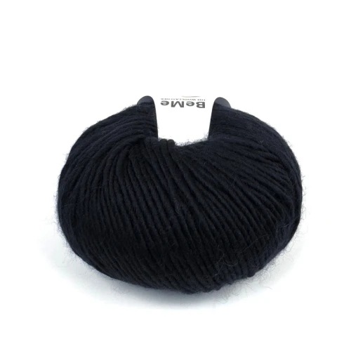 wełna BeMe 1467 black, 100% peruwiańska wełna fine highland, miękka i delikatna dla skóry