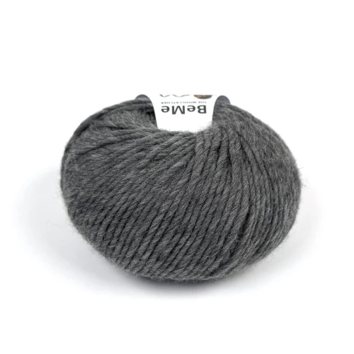 wełna BeMe 3143 charcoal melanż, 100% peruwiańska wełna fine highland, miękka i delikatna dla skóry