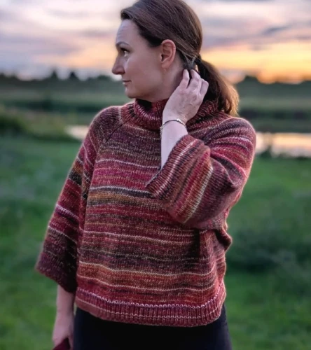 Sweter Solids wykonany z wlóczki Cotton-Merino Paradiso nr 300 przez Dominikę Lisztwan