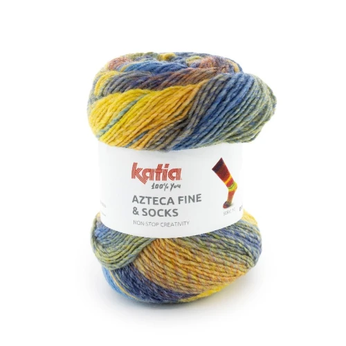 Włóczka Katia Azteca Fine Socks&More 14 żółty-niebieski