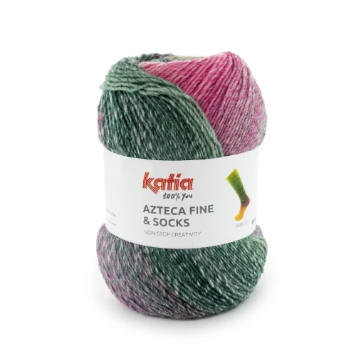 Włóczka Katia Azteca Fine Socks&More 21 różowy-beżowy-zielony
