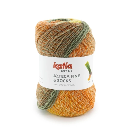 Włóczka Katia Azteca Fine Socks&More 22 cytrynowy-zielony-pomarańczowy