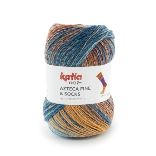 Włóczka Katia Azteca Fine Socks&More 31 niebieski-brązowy
