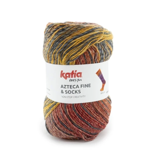 Włóczka Katia Azteca Fine Socks&More 32 brązowy-antracyt