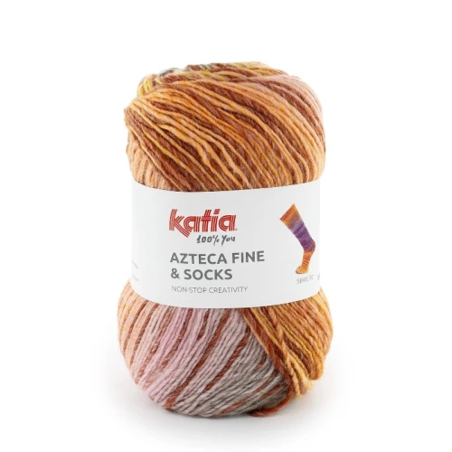 Włóczka Katia Azteca Fine Socks&More 33 rdzawy-różowy