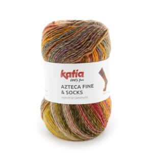Włóczka Katia Azteca Fine Socks&More 42 brązowy-czerwony-liliowy
