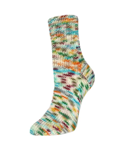 Włóczka Rellana Flotte Socke 4f. Seide-Kunterbunt 3152 skarpetkowa, skarpetowa, skarpetki, skarpety, merino, merynos, z jedwabiem, z poliamidem, sweter, szalik, czapka, chusta