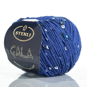 Włóczka Stenli Gala 1551 chabrowy, srebrne cekiny
