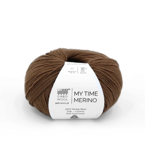 Włóczka GABO WOOL My Time Merino 9121 brąz