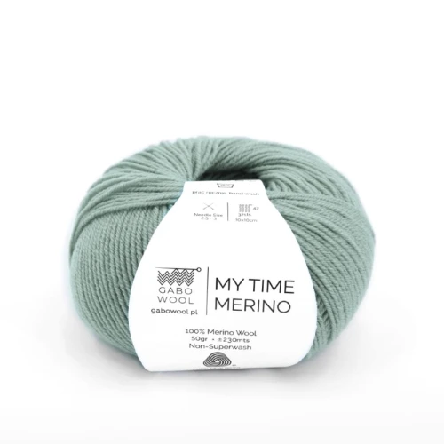 Włóczka GABO WOOL My Time Merino 9268 szałwia, merynos, z merynosa