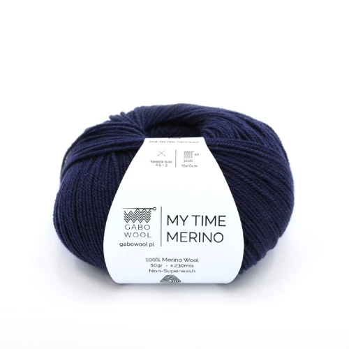 Włóczka GABO WOOL My Time Merino 938 ciemny granat, merynos, z merynosa
