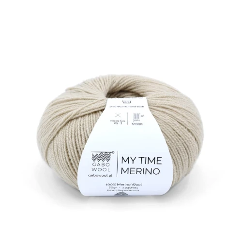 Włóczka GABO WOOL My Time Merino 9402 beż, merynos, z merynosa