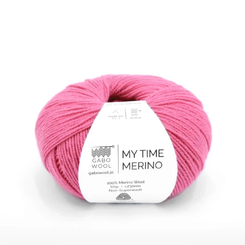 Włóczka GABO WOOL My Time Merino 9561 crazy róż, merynos, z merynosa
