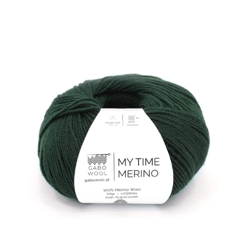 Włóczka GABO WOOL My Time Merino 958 leśna zieleń