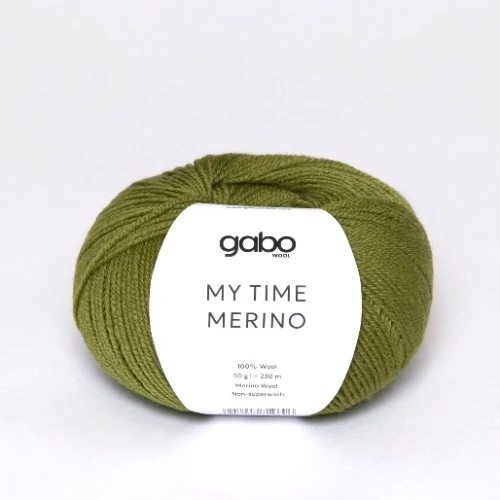 Włóczka GABO WOOL My Time Merino 9612 oliwkowa zieleń, merynos, z merynosa