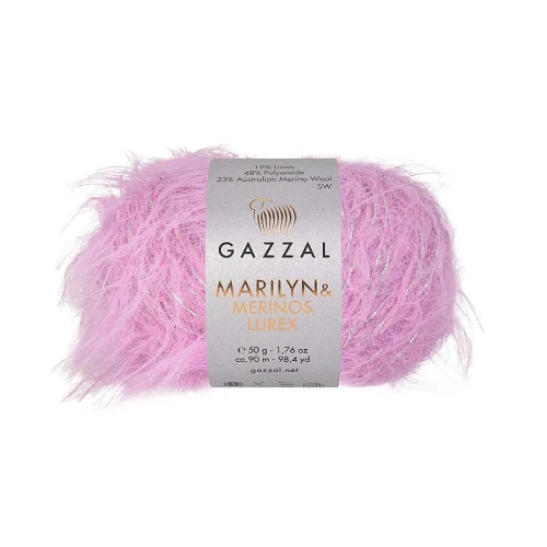 Włóczka Gazzal Marilyn & Merinos LUREX 8255L róż